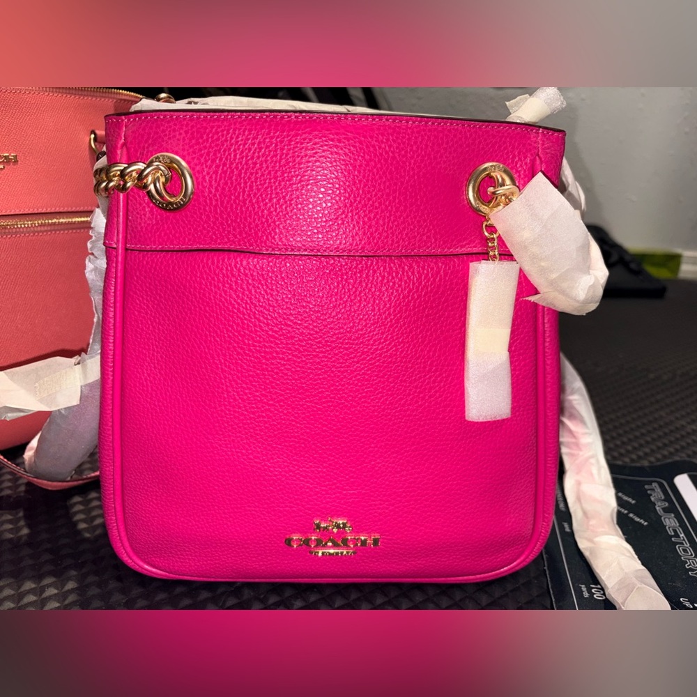 Coach Fuchsia Leather Crossbody Bag